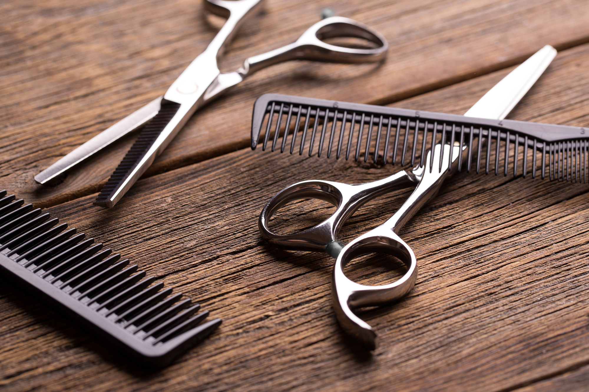 Barber tool. Barber scissors.